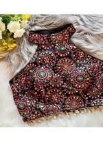 Malai Silk Black Navratri Wear Heavy Embroidery Work Readymade Blouse